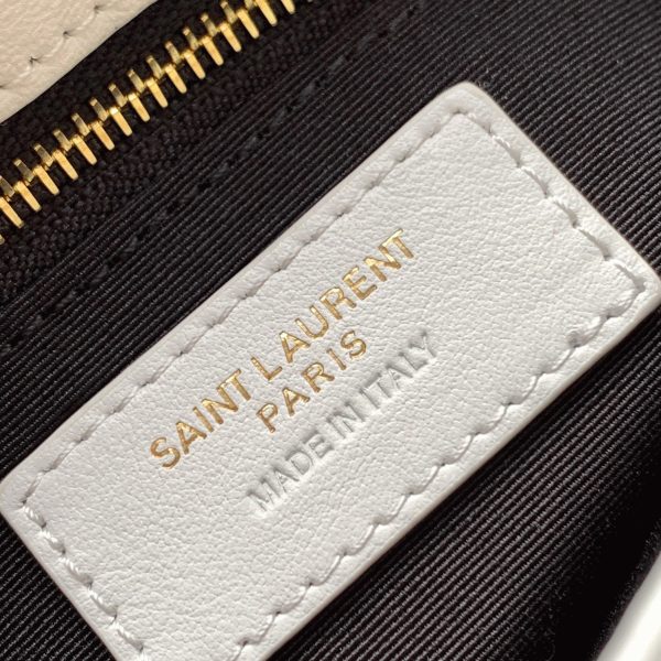 Réplique Sac Saint Laurent LouLou Toy avec Bandoulière en Blanc – Image 5