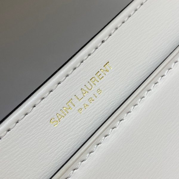 Sac Saint Laurent Solferino Small en Cuir de Veau Blanc – Image 9