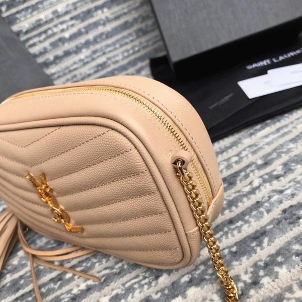 Fausse Sacoche Saint Laurent Lou Mini en Beige – Image 6