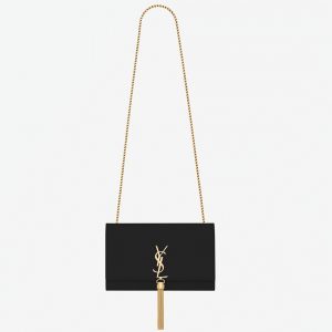 Sac Saint Laurent Kate Medium à Frange en Noir