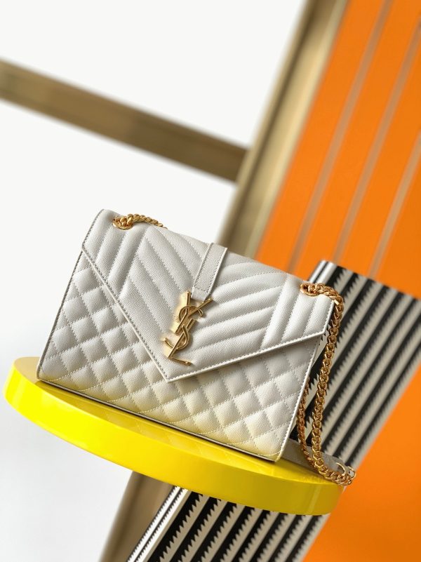Contrefaçon Sac Saint Laurent Envelope Medium en Blanc – Image 9