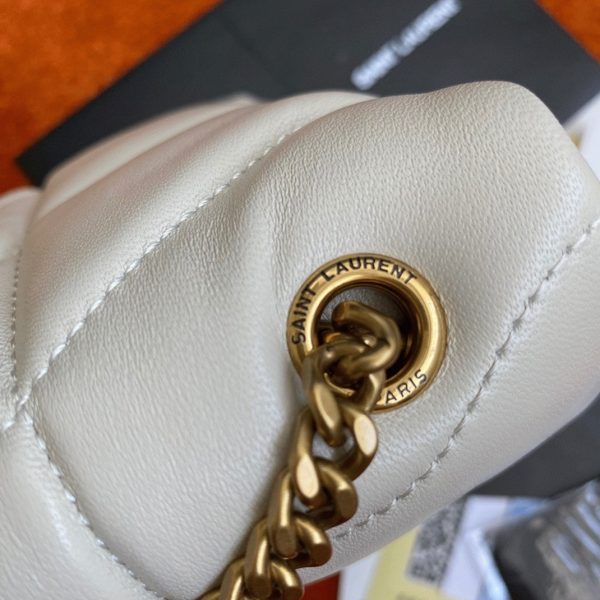 Sac Saint Laurent Puffer Toy en Cuir d’Agneau Matelassé Blanc – Image 2