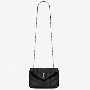 Sac Saint Laurent Puffer Toy en Cuir d’Agneau Matelassé Noir