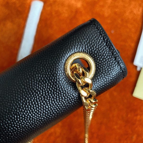 Sac Saint Laurent Kate Medium à Frange en Noir – Image 10