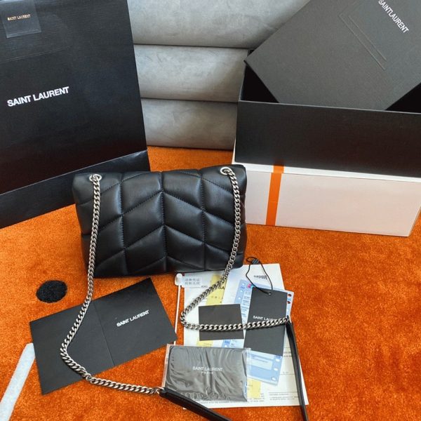 Sac Saint Laurent Puffer Toy en Cuir d’Agneau Matelassé Noir – Image 6