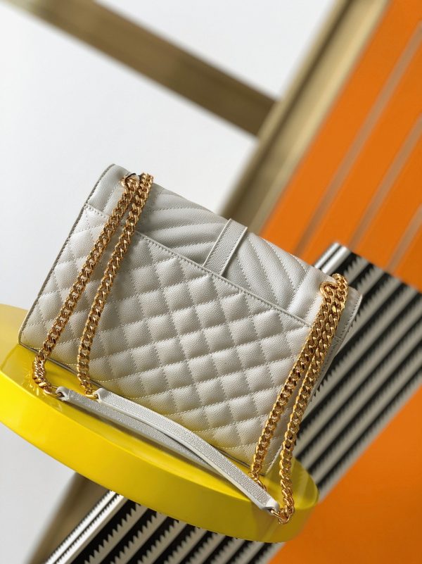 Contrefaçon Sac Saint Laurent Envelope Medium en Blanc – Image 10