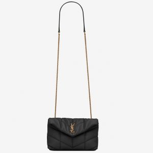 Sac Saint Laurent Puffer Toy en Cuir d’Agneau Matelassé Noir