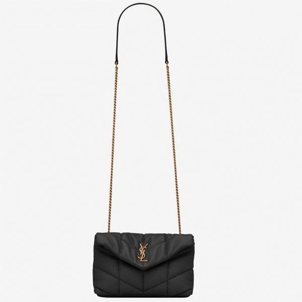 Sac Saint Laurent Puffer Toy en Cuir d’Agneau Matelassé Noir