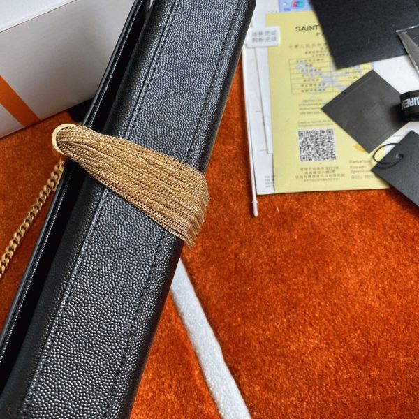 Sac Saint Laurent Kate Medium à Frange en Noir – Image 9