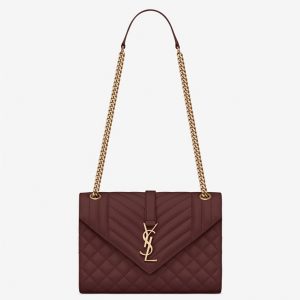 Réplique Sac Saint Laurent Envelope Medium en Bordeaux