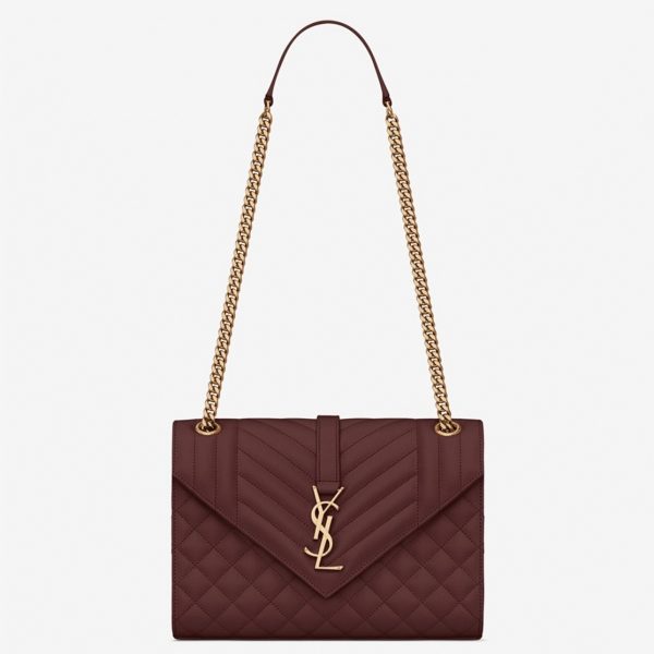 Réplique Sac Saint Laurent Envelope Medium en Bordeaux