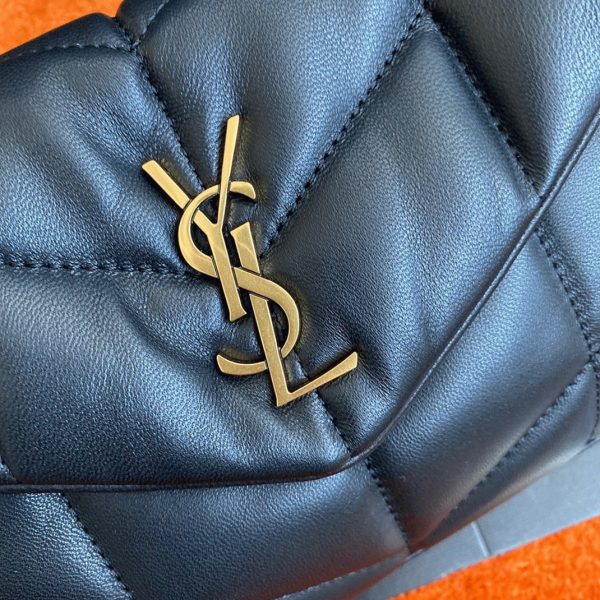 Sac Saint Laurent Puffer Toy en Cuir d’Agneau Matelassé Noir – Image 3