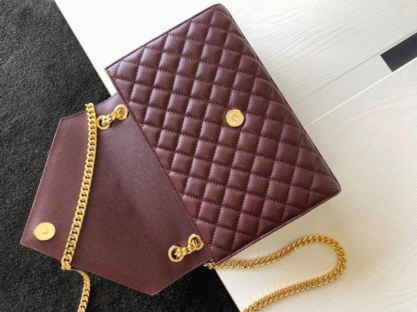 Réplique Sac Saint Laurent Envelope Medium en Bordeaux – Image 8
