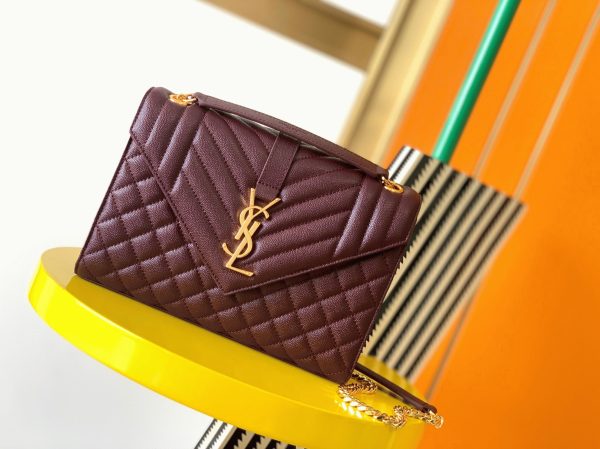 Réplique Sac Saint Laurent Envelope Medium en Bordeaux – Image 5