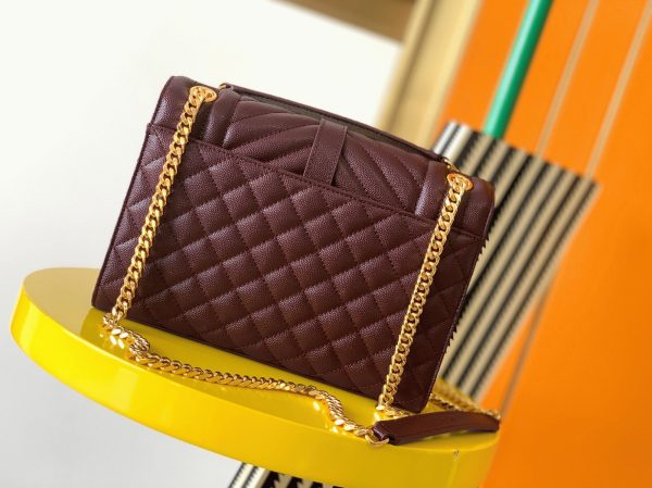 Réplique Sac Saint Laurent Envelope Medium en Bordeaux – Image 4
