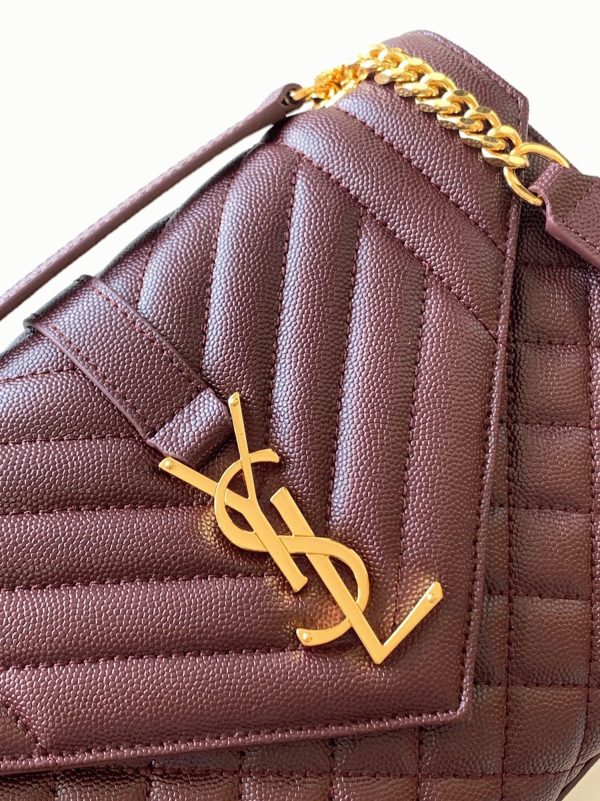 Réplique Sac Saint Laurent Envelope Medium en Bordeaux – Image 3