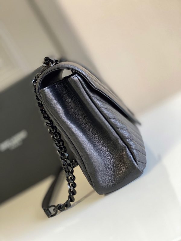 Réplique Sac Saint Laurent College Large à Chaîne en Noir – Image 8