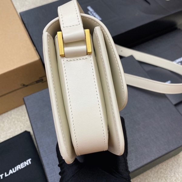 Sac Saint Laurent Solferino Small en Cuir de Veau Blanc – Image 7