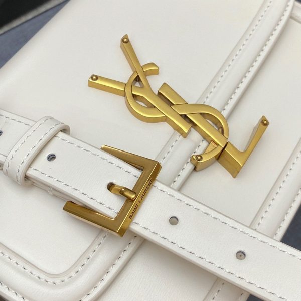 Sac Saint Laurent Solferino Small en Cuir de Veau Blanc – Image 6