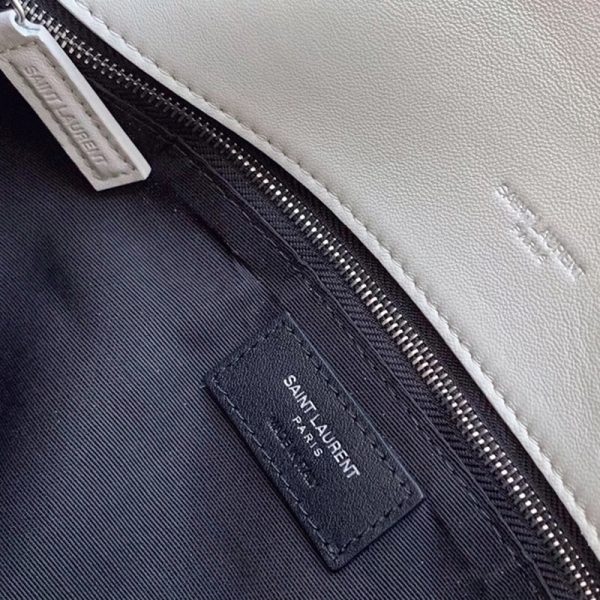 Sac Saint Laurent Puffer Medium à Chaîne en Cuir d’Agneau Ivoire – Image 7