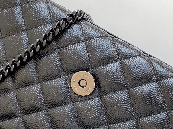 Fausse Sacoche Saint Laurent Envelope Small Noir avec Ferrures Noires – Image 3