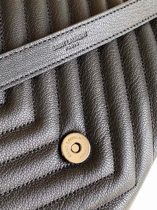 Réplique Sac Saint Laurent College Large à Chaîne en Noir – Image 6