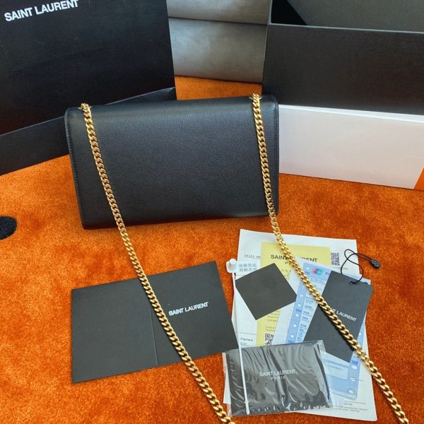 Sac Saint Laurent Kate Medium à Frange en Noir – Image 6