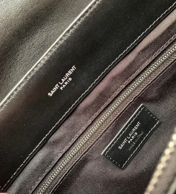 Fausse Sacoche Saint Laurent LouLou Medium à Chaîne en Noir – Image 5