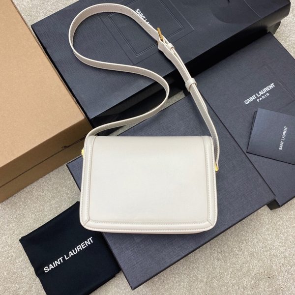 Sac Saint Laurent Solferino Small en Cuir de Veau Blanc – Image 4