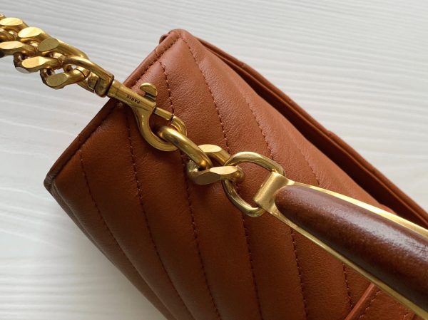 Réplique Sac Saint Laurent College Medium à Chaîne en Marron – Image 7
