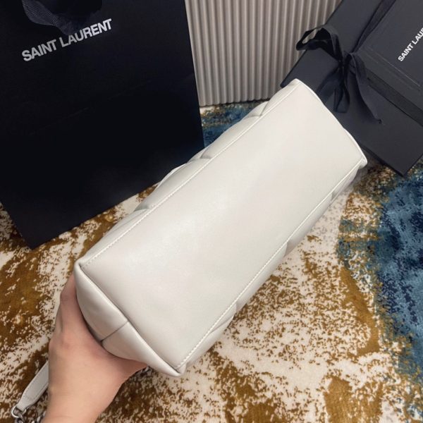 Sac Saint Laurent Puffer Medium à Chaîne en Cuir d’Agneau Ivoire – Image 5
