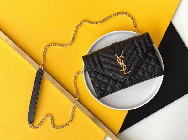 Contrefaçon Sac Saint Laurent Envelope Small en Noir – Image 4