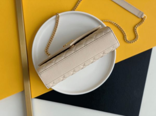 Fausse Sacoche Saint Laurent Envelope Small en Blanc – Image 11