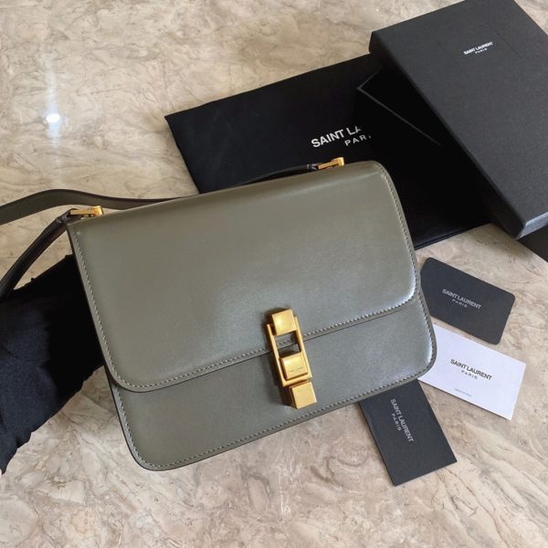 Contrefaçon Sac Saint Laurent Le Carré à Bandoulière en Olive – Image 5