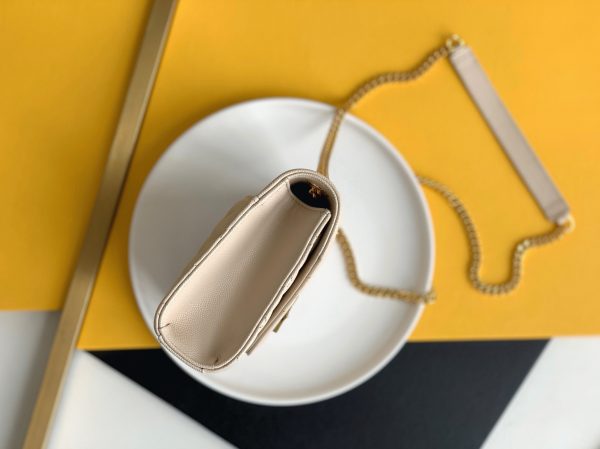 Fausse Sacoche Saint Laurent Envelope Small en Blanc – Image 5