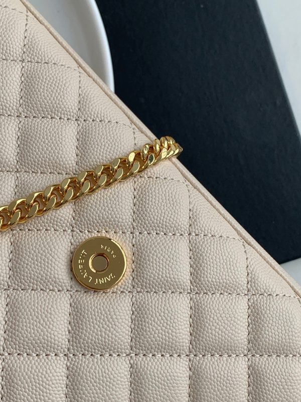 Fausse Sacoche Saint Laurent Envelope Small en Blanc – Image 2