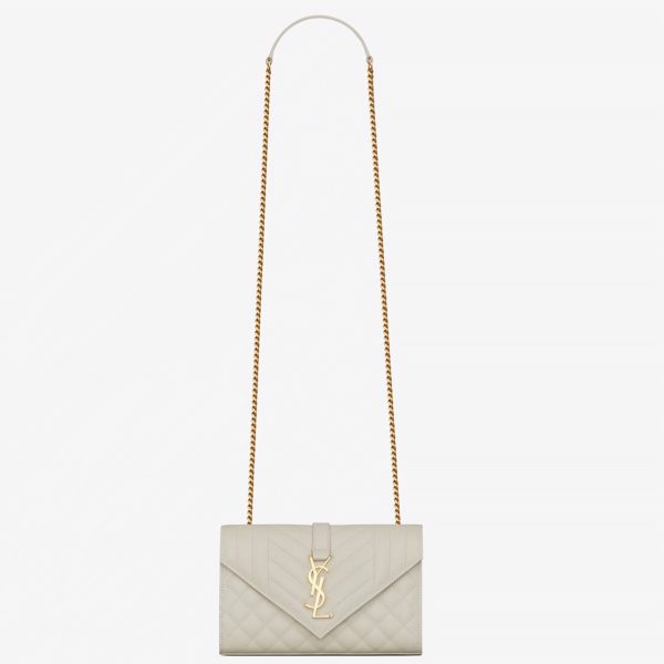 Fausse Sacoche Saint Laurent Envelope Small en Blanc