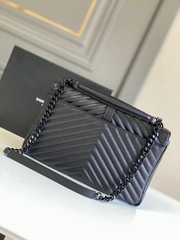 Réplique Sac Saint Laurent College Large à Chaîne en Noir – Image 3