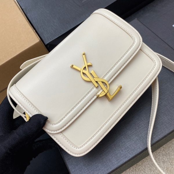 Sac Saint Laurent Solferino Small en Cuir de Veau Blanc – Image 10