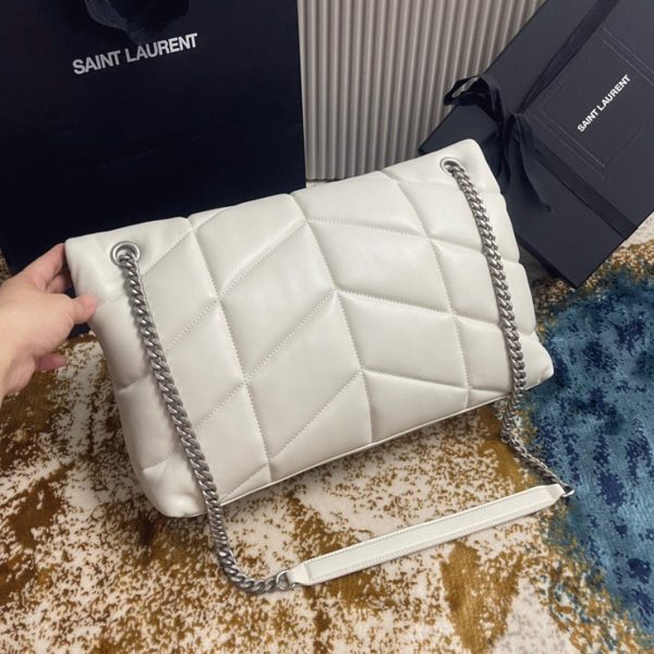 Sac Saint Laurent Puffer Medium à Chaîne en Cuir d’Agneau Ivoire – Image 2
