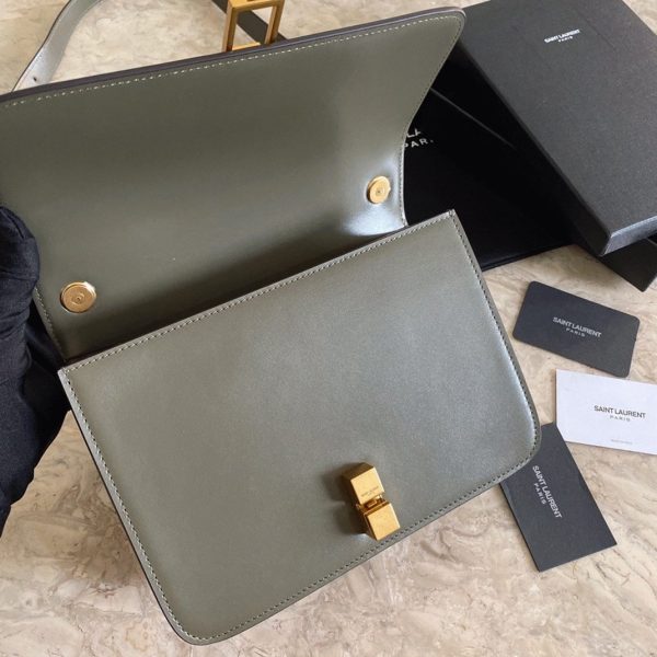 Contrefaçon Sac Saint Laurent Le Carré à Bandoulière en Olive – Image 3