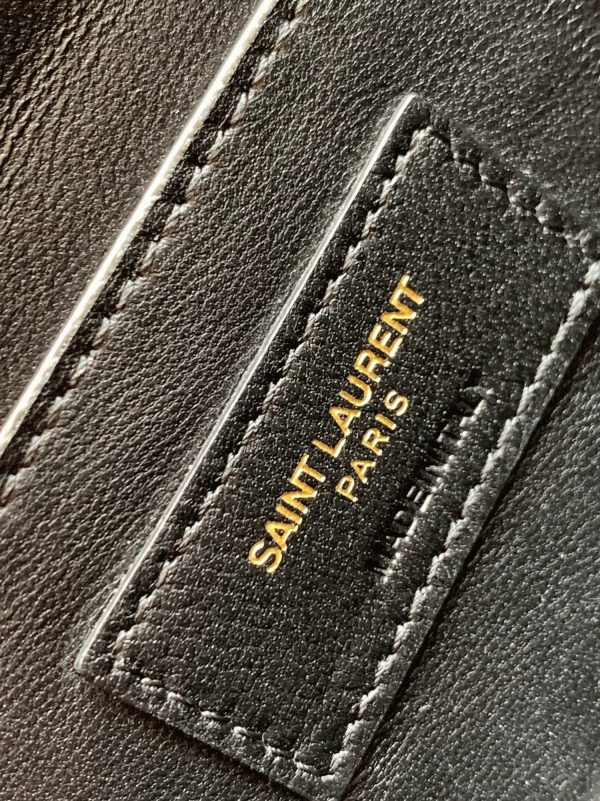 Sac Saint Laurent Solferino Small en Cuir de Veau Noir – Image 9