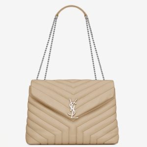 Contrefaçon Sac Saint Laurent LouLou Medium à Chaîne en Poudre