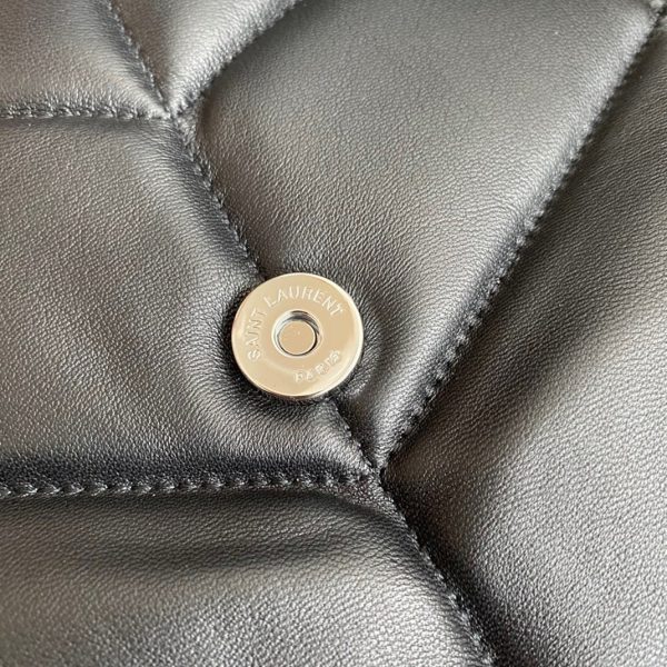 Sac Saint Laurent Puffer Medium à Chaîne en Agneau Noir – Image 10