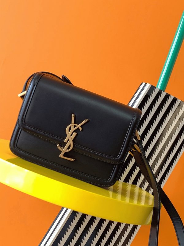 Sac Saint Laurent Solferino Small en Cuir de Veau Noir – Image 7