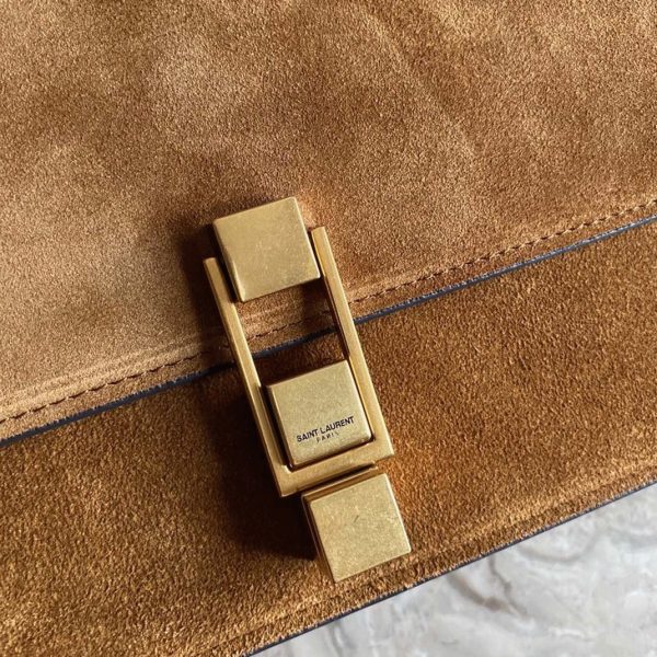 Contrefaçon Sac Saint Laurent Le Carré à Bandoulière en Marron – Image 9
