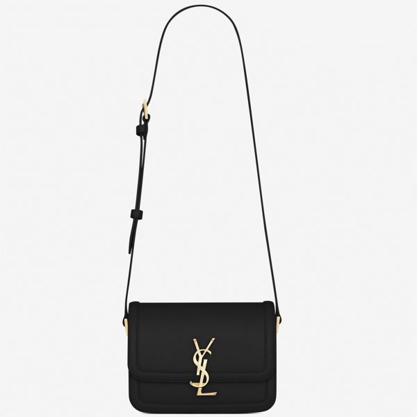 Sac Saint Laurent Solferino Small en Cuir de Veau Noir