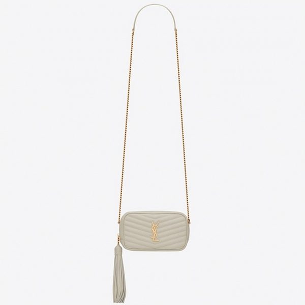 Fausse Sacoche Saint Laurent Lou Mini en Blanc