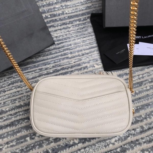 Fausse Sacoche Saint Laurent Lou Mini en Blanc – Image 7