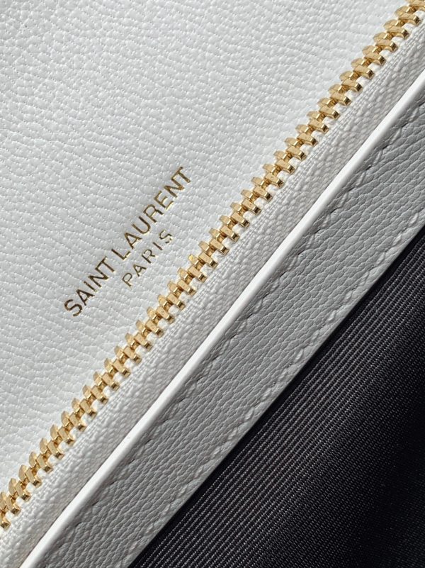 Contrefaçon Sac Saint Laurent College Medium à Chaîne en Blanc – Image 8
